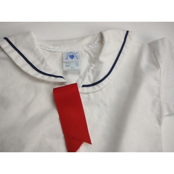 Hartstrings Boys Sailor Shirt 4T Red White & Blue Nautical 4th July 100% Cotton - Picture 2 of 8